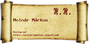 Molnár Márkus névjegykártya